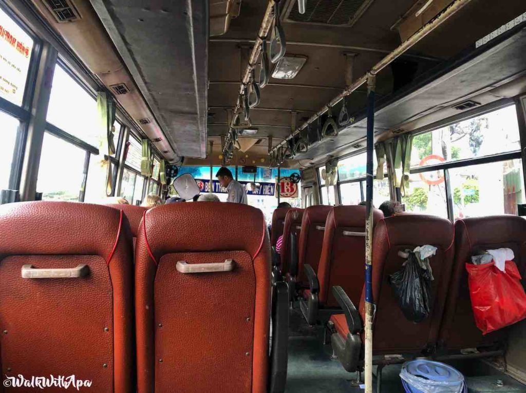 Inside Bus 13 to Cu Chi Tunnels, Public Transport in Vietnam