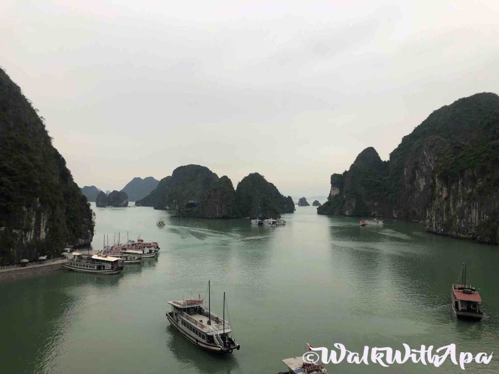Ha Long Bay view from cliff, Vietnam Travel